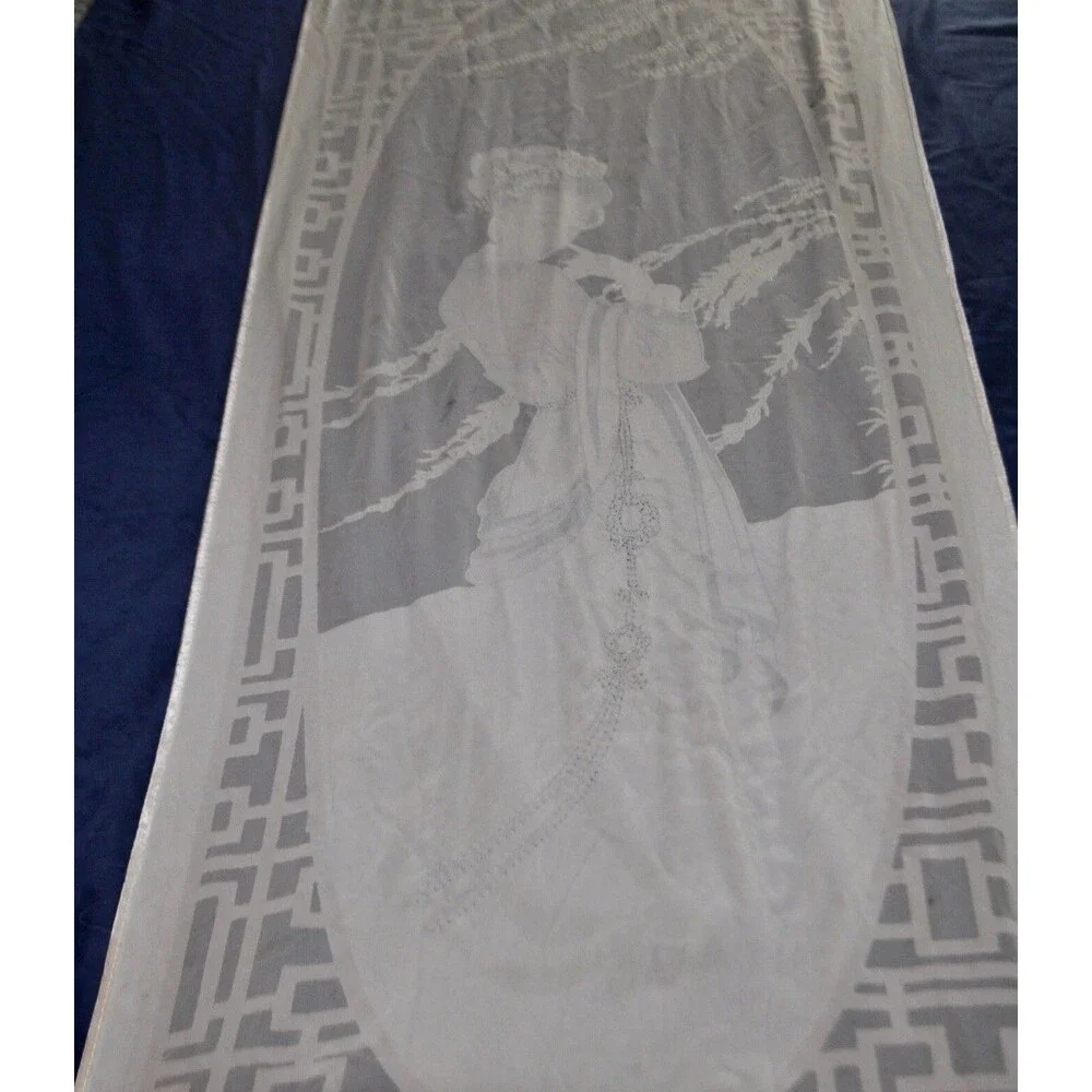Geisha‎ Tapestry or Table Runner with Beaded Fringe 100% mulberry silk